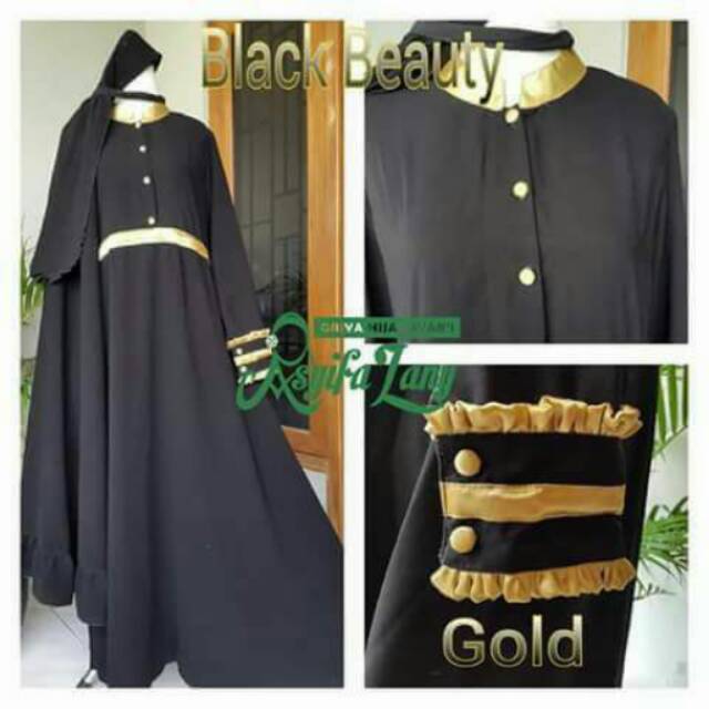 Set gamis black beauty by Asyifa Lany