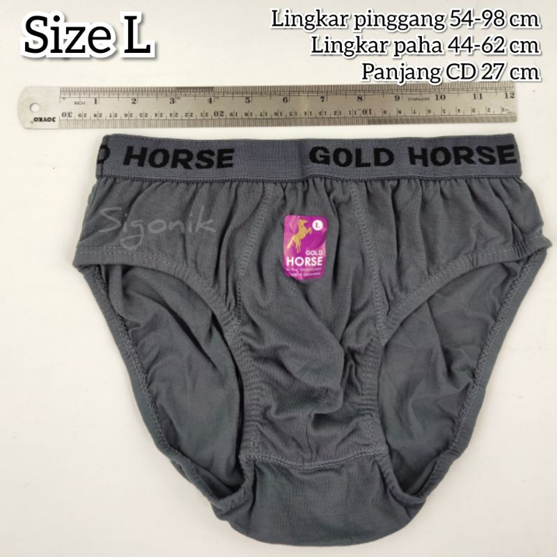 CD Brief Celana Dalam Pria Dewasa M L XL Karet Boxer HORSE GOLD Katun Murah Sigonik