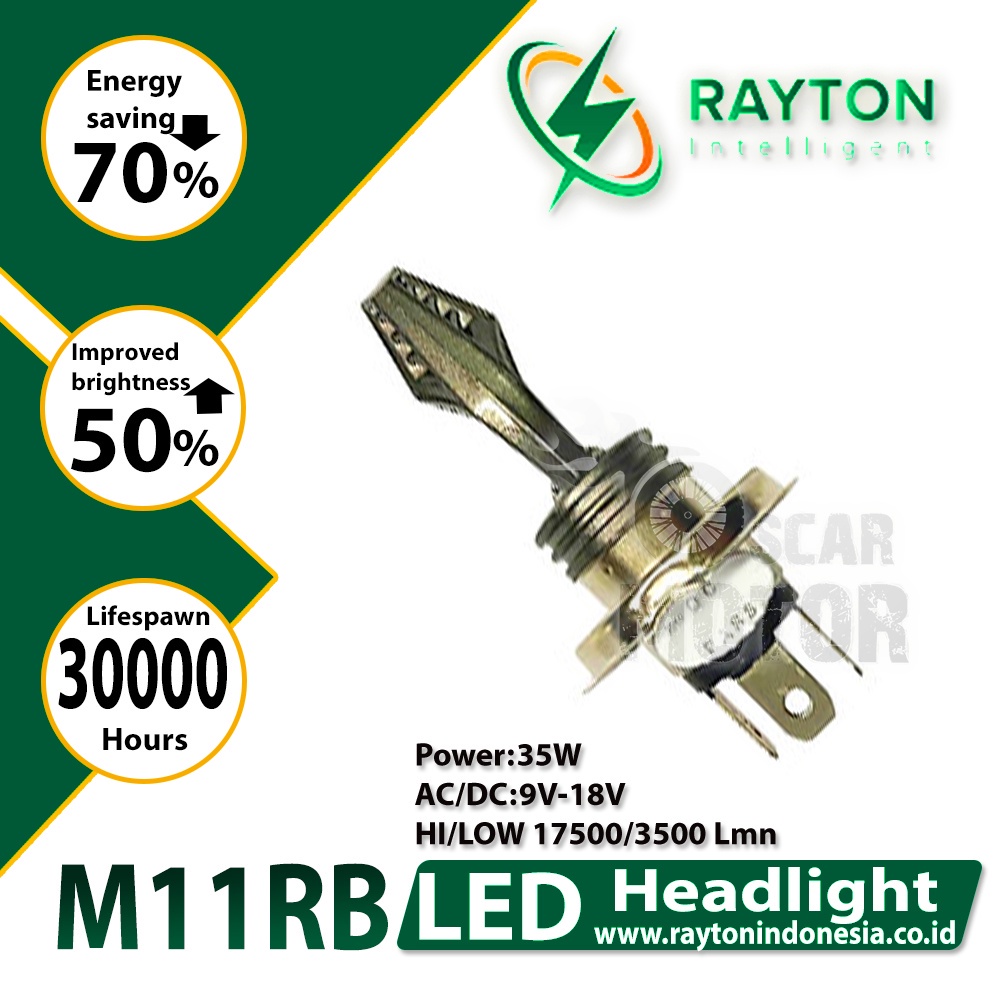 NEW LAMPU UTAMA DEPAN MOTOR UNIVERSAL LED RAYTON RTD H4 ACDC M11RB MID motor