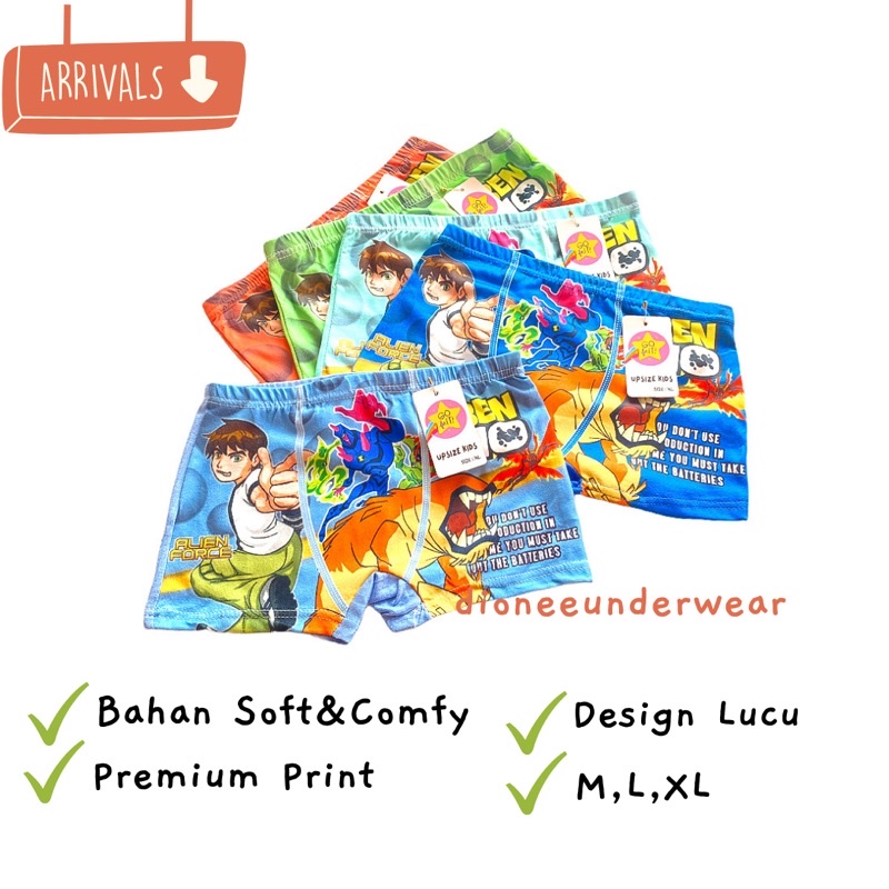 Celana Dalam CD Boxer Anak Laki Laki Cowok Import Motif Thomas Bahan Katun Adem / Celana Bokser Anak