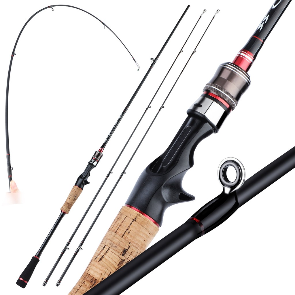 Sougayilang Joran Pancing 1.8/1.65m Casting/Spining Fishing Rod M Power EVA Handle Ultralight Fishing Rod-Putih Casting Rod 1.8M