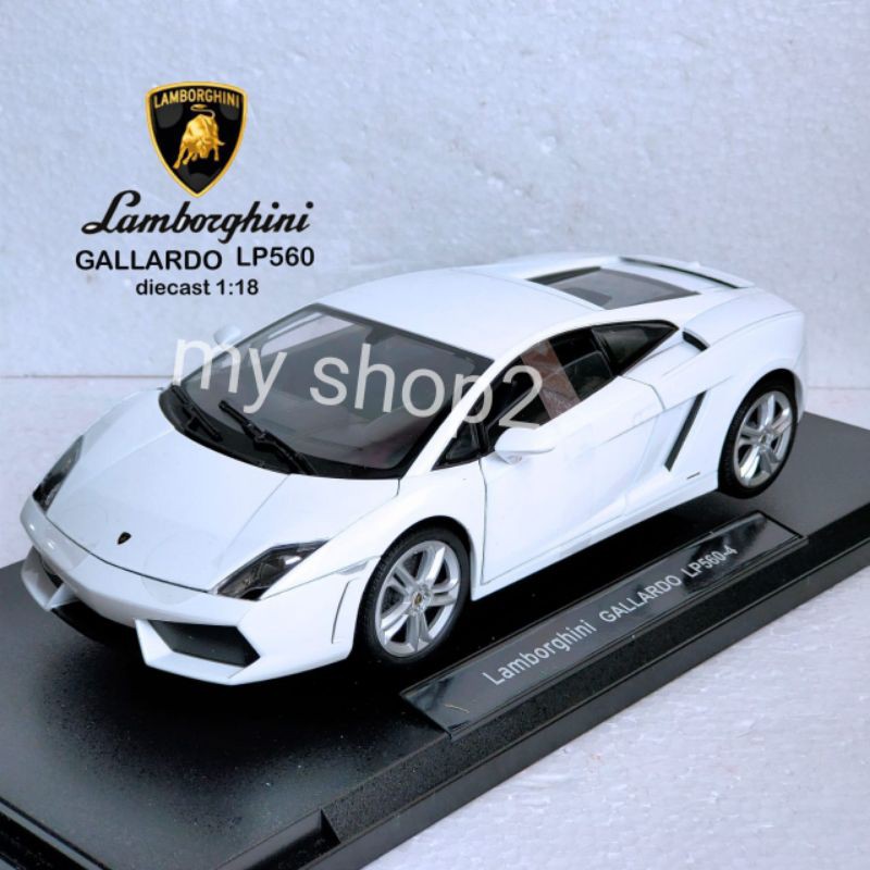 Diecast mobil skala 18 Lamborghini Gallardo putihWelly diecastSkala 1:18Lamborghini Gallardo