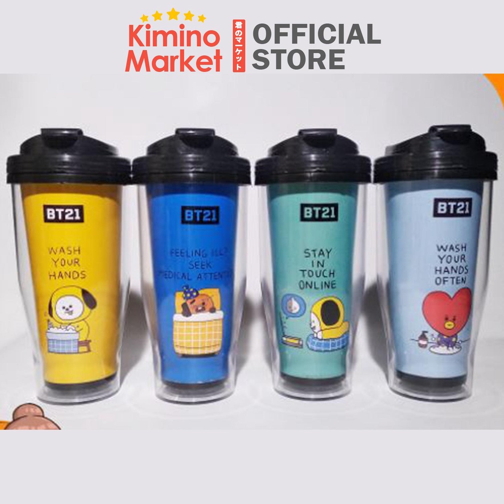 Botol Minum BTS Bottle Water Tumblr BT21 Army 500 ml