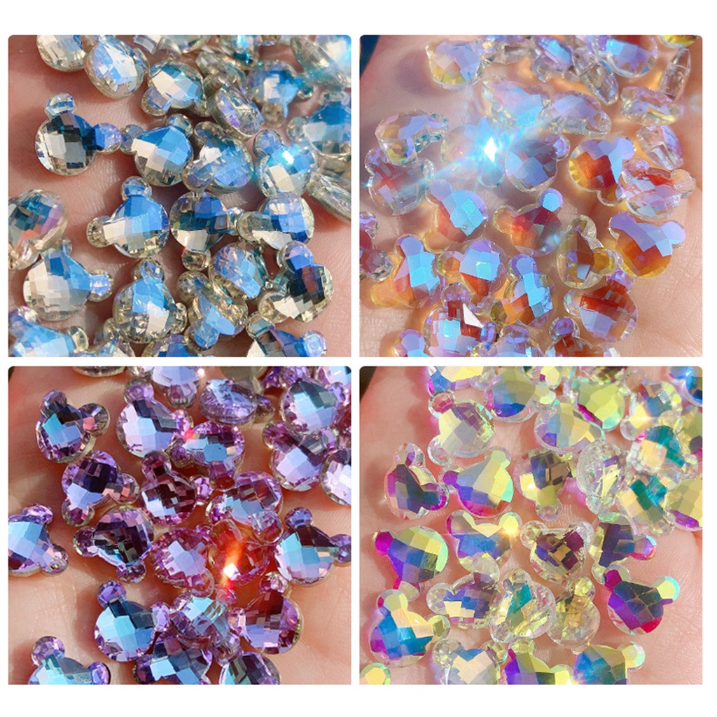 5pcs Berlian Imitasi Glitter Charm Multi faceted Tidak Mudah Berubah Bentuk Untuk Dekorasi Nail Art Wanita