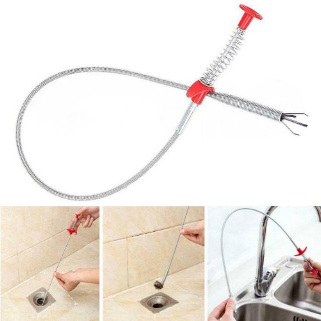 Kait pegas alat pembersih saluran pipa anti sumbat wastafel/toilet -  sink drainer clogged tool