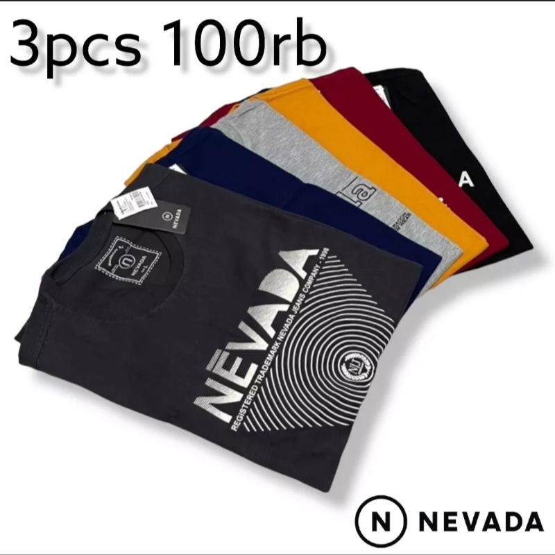 Paket hemat 3pcs 100 ribuan | kaos nevada | kaos 3pcs 100rb | kaos original | baju pria terbaru | ka
