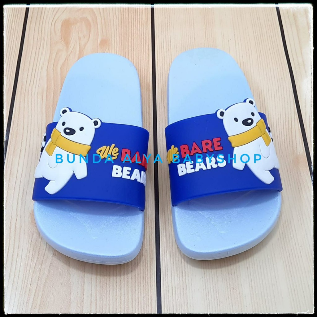 Sendal Anak Laki Laki IMPORT 3 4 5 Tahun Karet Anti Licin - Sandal Anak Cowok Cewek AntiLicin BEAR BIRU MUDA