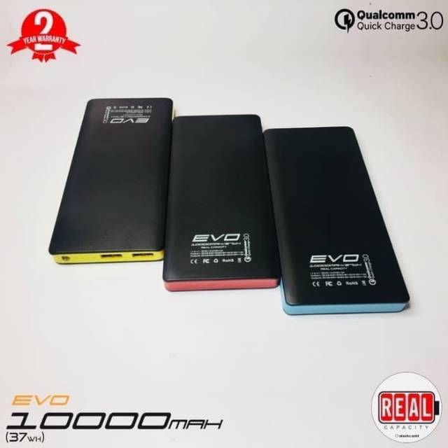 Powerbank Delcell Evo 10000mah Qualcomm QC 3.0 Real Capacity Original Garansi Resmi 2 tahun