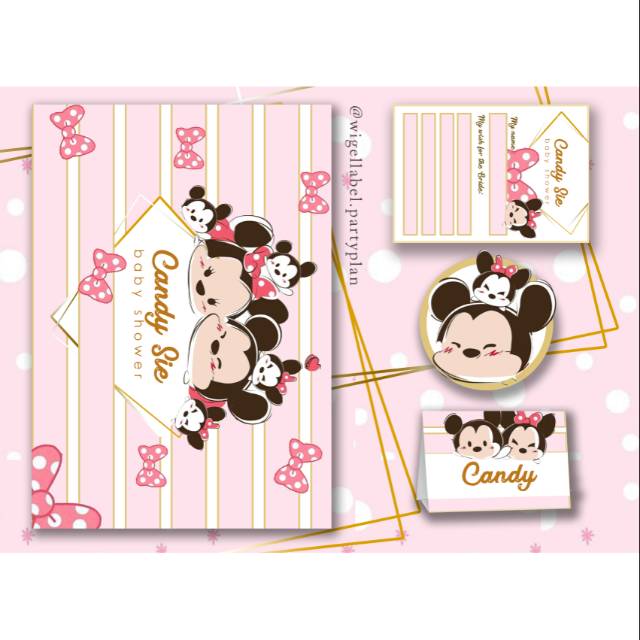 Baby shower bridal shower table mat table decoration custom mickey minnie