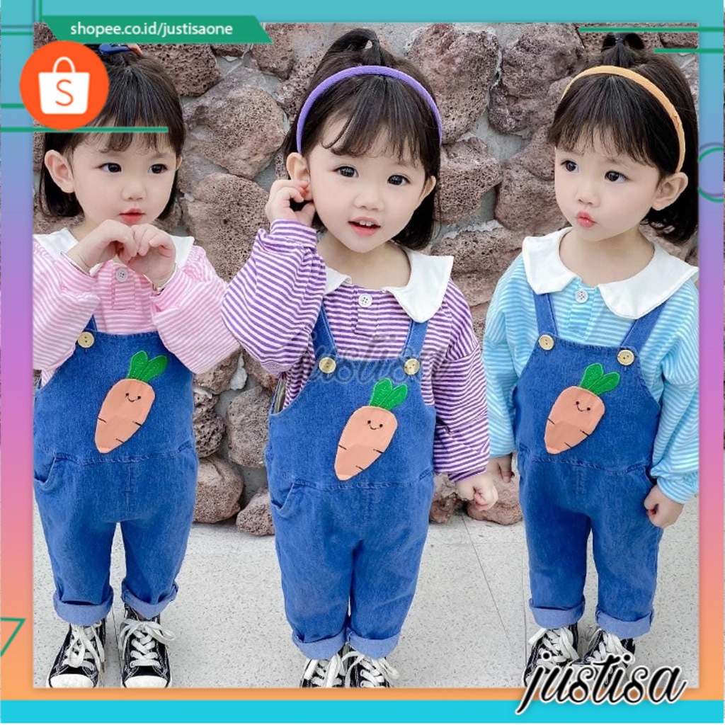 Promo !! Setelan overal anak perempuan import / Setelan overal carrot in blaster uk 1-4 thn