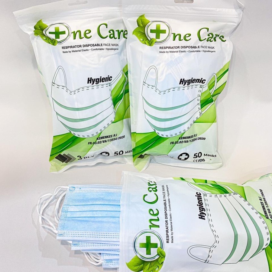 CAREION NECARE 3PLY PRO MASK - MASKER EARLOOP KEMENKES MEDICAL GRADE - WARNA SHRIMPINK