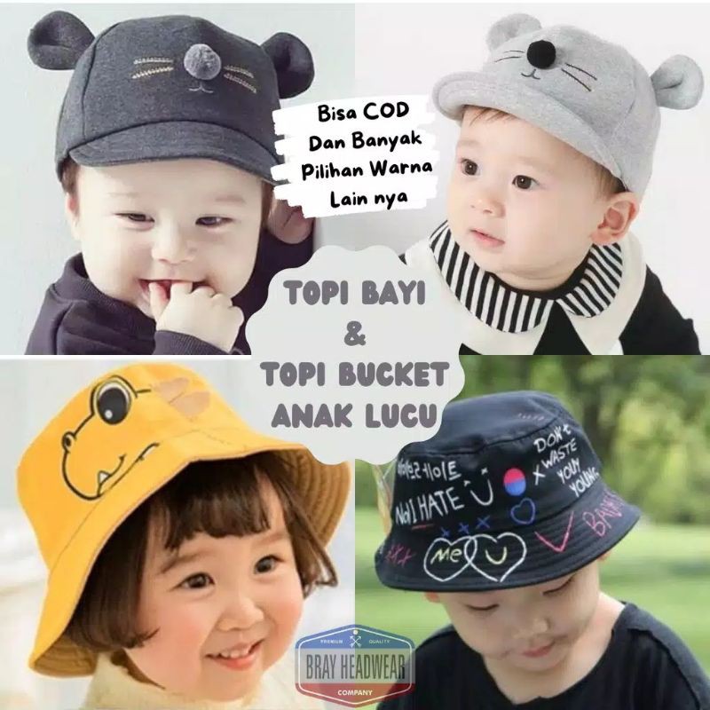 TERMURAH TOPI BUCKET ANAK LAKI / PEREMPUAN GAMBAR KARTUN DINOSAURUS / BUCKET DINO