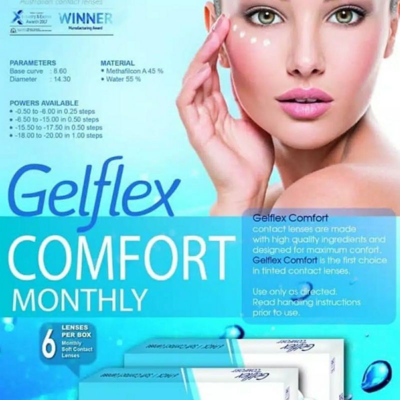 Softlens Bening Clear Bulanan GELFLEX COMFORT 14.3 MM MINUS -0.50 S.D -20.00