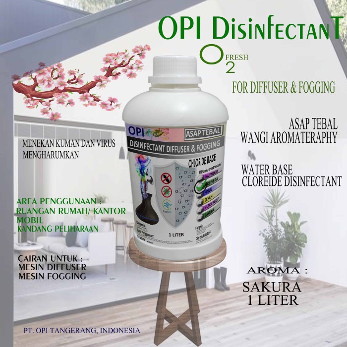 Disinfektan Fogging &amp; diffuser aromatherapy 1 Liter dan 5 Liter wangi Produk OPI baru By Oke Sabun sudah ada izin edar resmi by Oke sabun suplayer