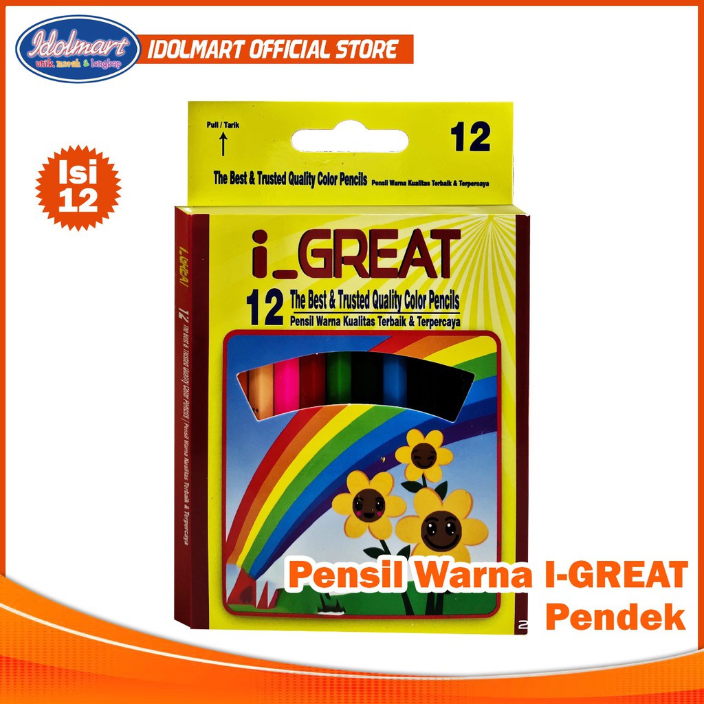 

IDOLMART Pensil Warna I-Great 12 Warna Pendek