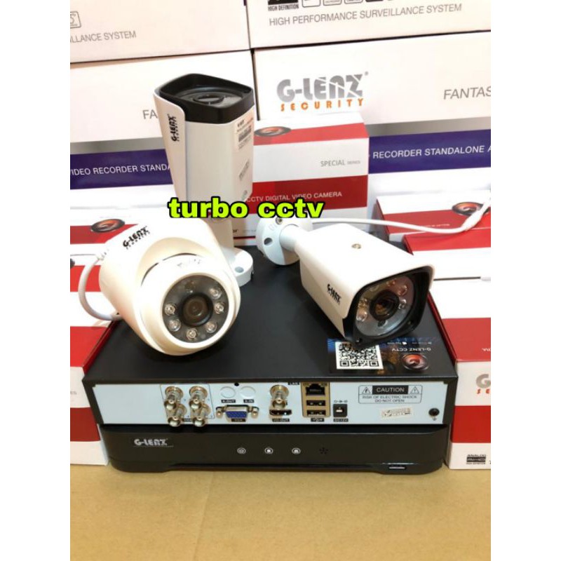 PAKET CCTV 4CH 3 CAMERA OUTDOOR 4MP FULL HD 1080P