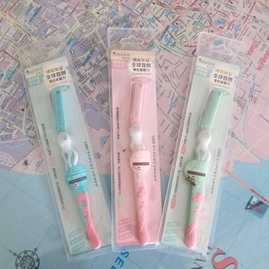 YINAIER Eyebrow Razor 1 Motif Lucu Unik Wanita Alat Cukur Pencukur Bulu Alis Kumis