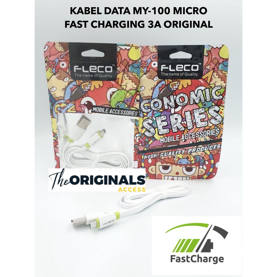 KABEL DATA MICRO FLECO MY100 3.4A 1METER FAST CHARGING