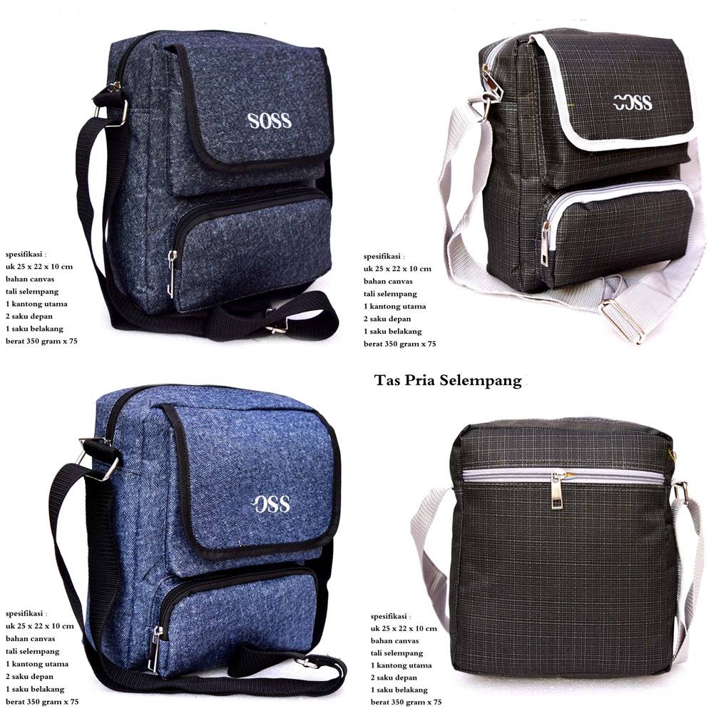 Tas kasual pria selempang Jeans