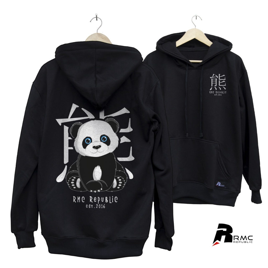 RMC Republic Sweater Hodie Panda Tulisan Jepang Style Oversize Hoodie Pria Jumbo Wanita Unisex