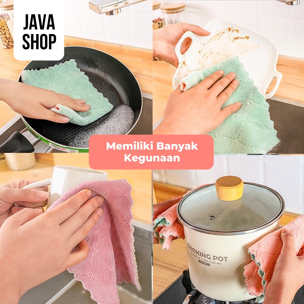 JAVASHOP Kain Lap Microfiber Serbet Piring Dapur Daya Serap Tinggi