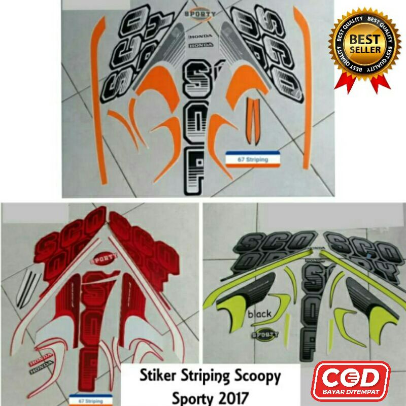 stiker Sticker Striping Lis Motor Scoopy Sporty 2017
