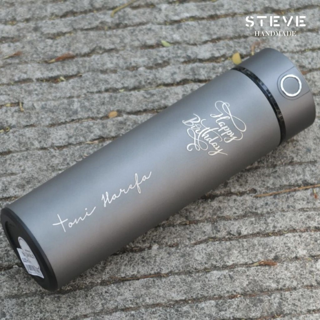 Botol minum stainless termos vacuum tumbler travel mug TM0302 Grey custom Tahan Air Panas dan Dingin