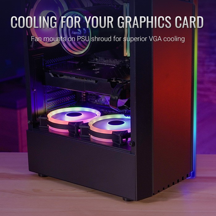 AEROCOOL BIONIC 1FAN + FRONT STRIP RGB