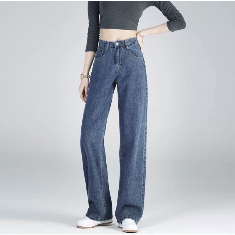 Highwaist loose jeans wanita hangover