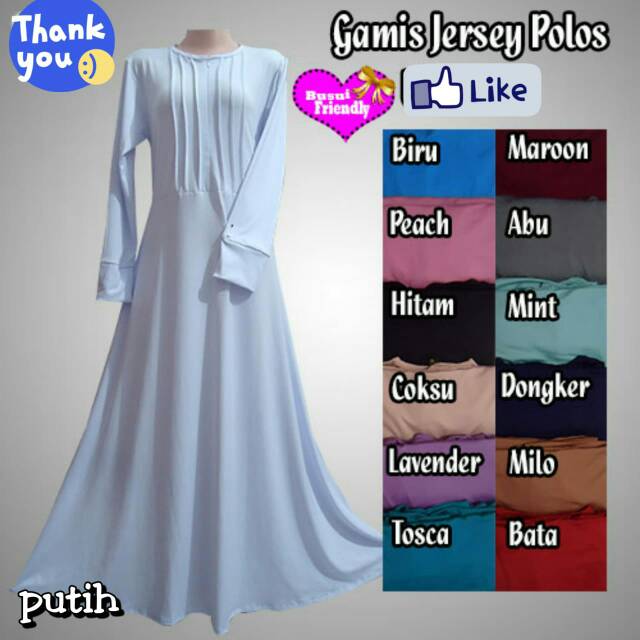 Gamis Polos Jersey Busui Cubit Terlaris (1 kg muat 3)