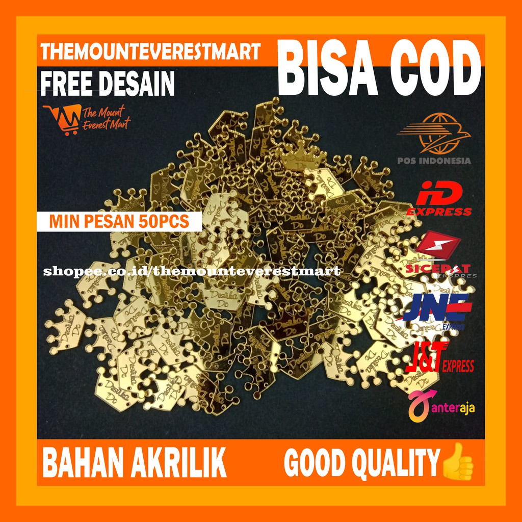 

Label Akrilik Mahkota/ Label Hijab Custom/ Label Hijab Grafir/ Label Kerudung Akrilik Laser Cutting