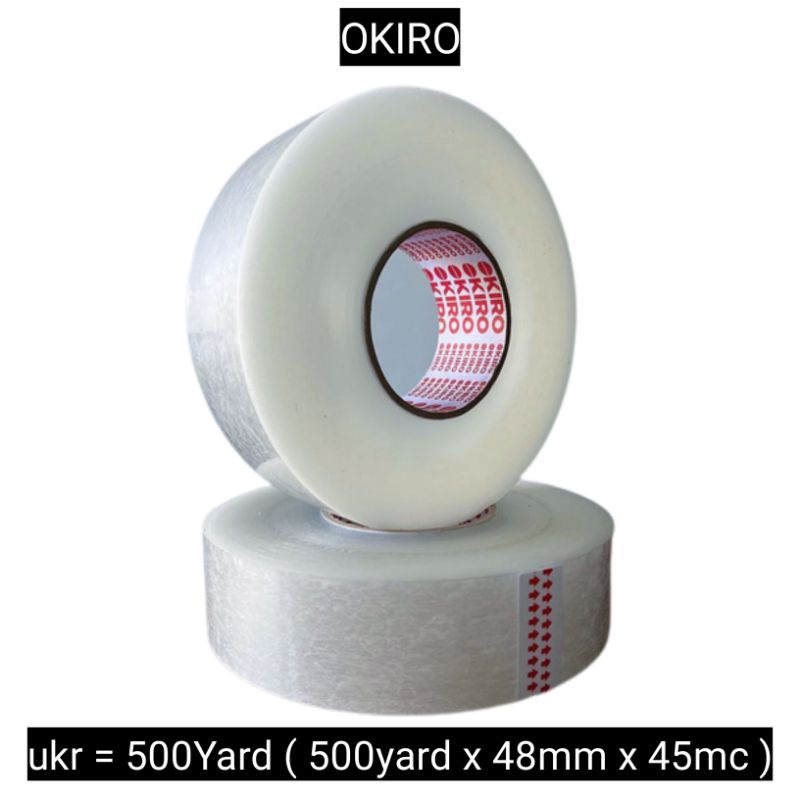 Lakban Bening 500Yard Okiro 48mm x 45micron Lengket Dan Kuat