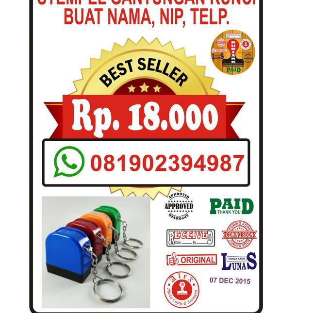 

Limited!!..>194NF stempel gantungan kunci, stempel dokter, nama, nip.
