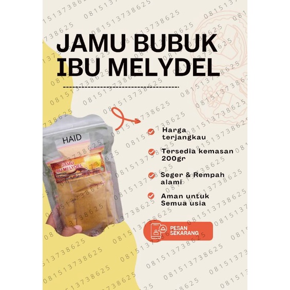 

JAMU BUBUK UNTUK PELANCAR HAID