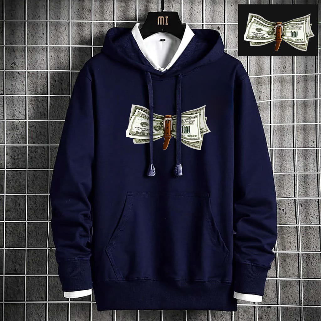 INDOSAN-SWEATER HOODIE DOLLAR-HOODIE DISTRO BAHAN FLEECE MOTIF GAMBAR DTF PRINTING-REAL PICT-BISA COD