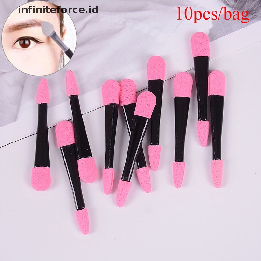 Infiniteforce.id 10pcs / Set Brush Spons Aplikator Eyeshadow Sekali Pakai Untuk Makeup / Kosmetik Wanita