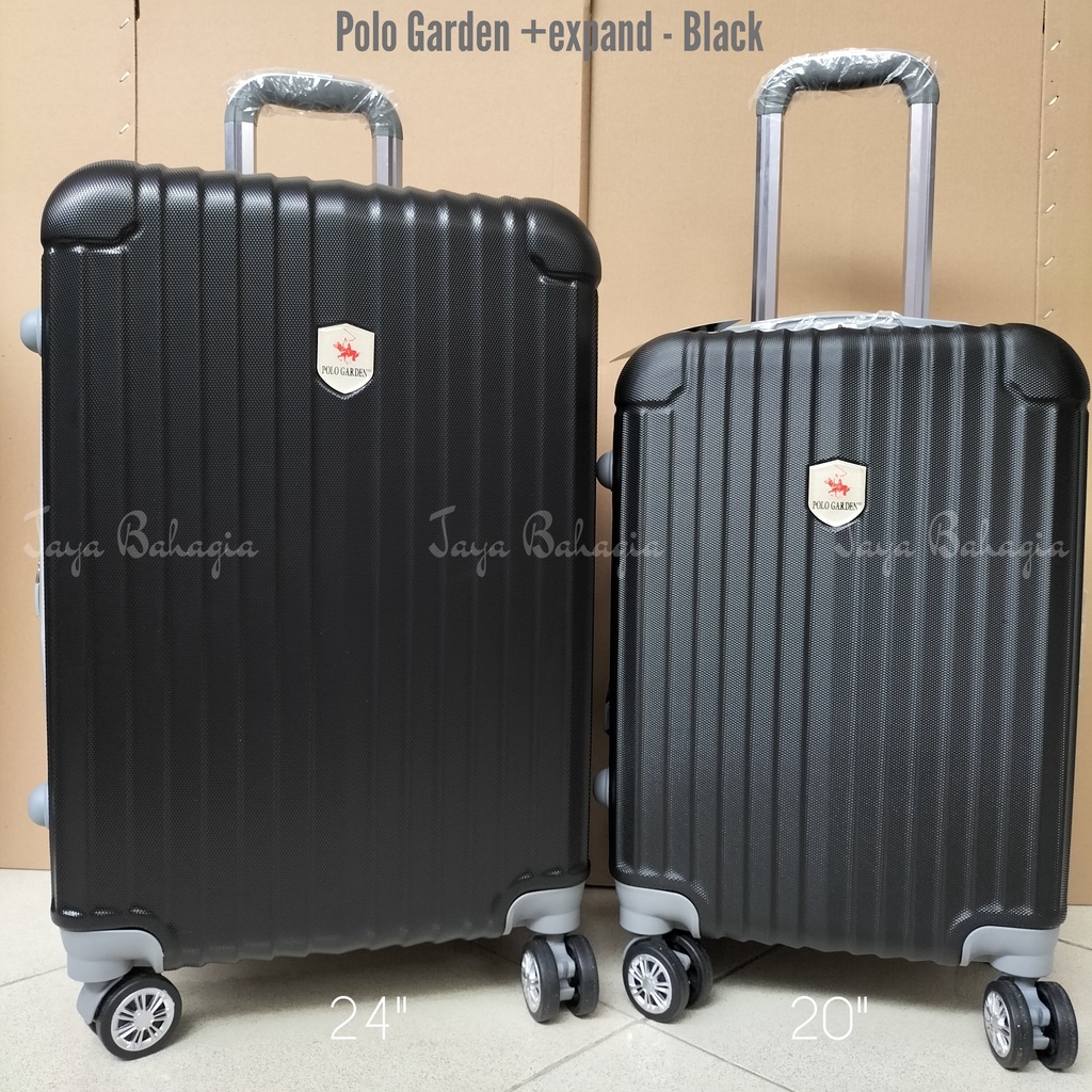 Koper Fiber 24 Inch Polo Garden Expandable Motif Garis Roda 4 Putar Ukuran Bagasi