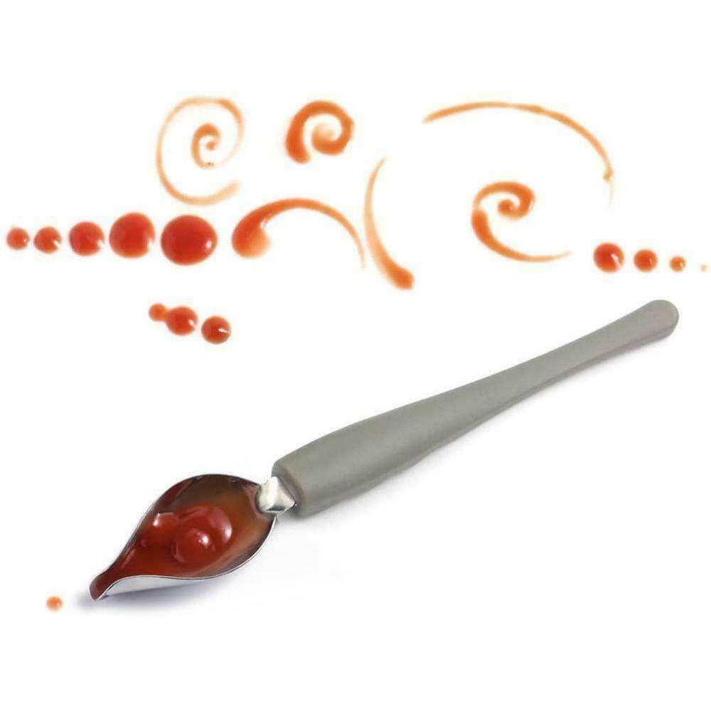 Suyo Chef Dekorasi Sendok Baru Dessert Spoon Dessert Decor Stainless Steel Sauce Painting Art Pencil Draw Design