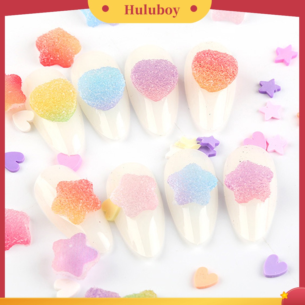 Huluboy Huluboy♡ 2 Kotak Aksesoris Dekorasi Nail Art Bentuk Hati Warna Campur