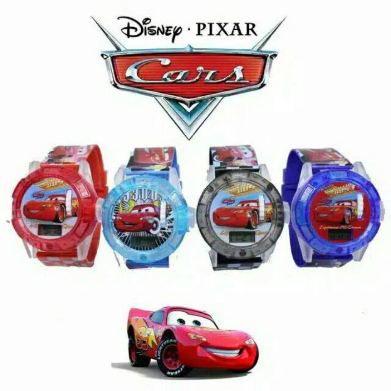 (Grosir)Jam Tangan Anak&quot; Pria Laser Mobil Card Melody Strap Rubber(Terima Cod)