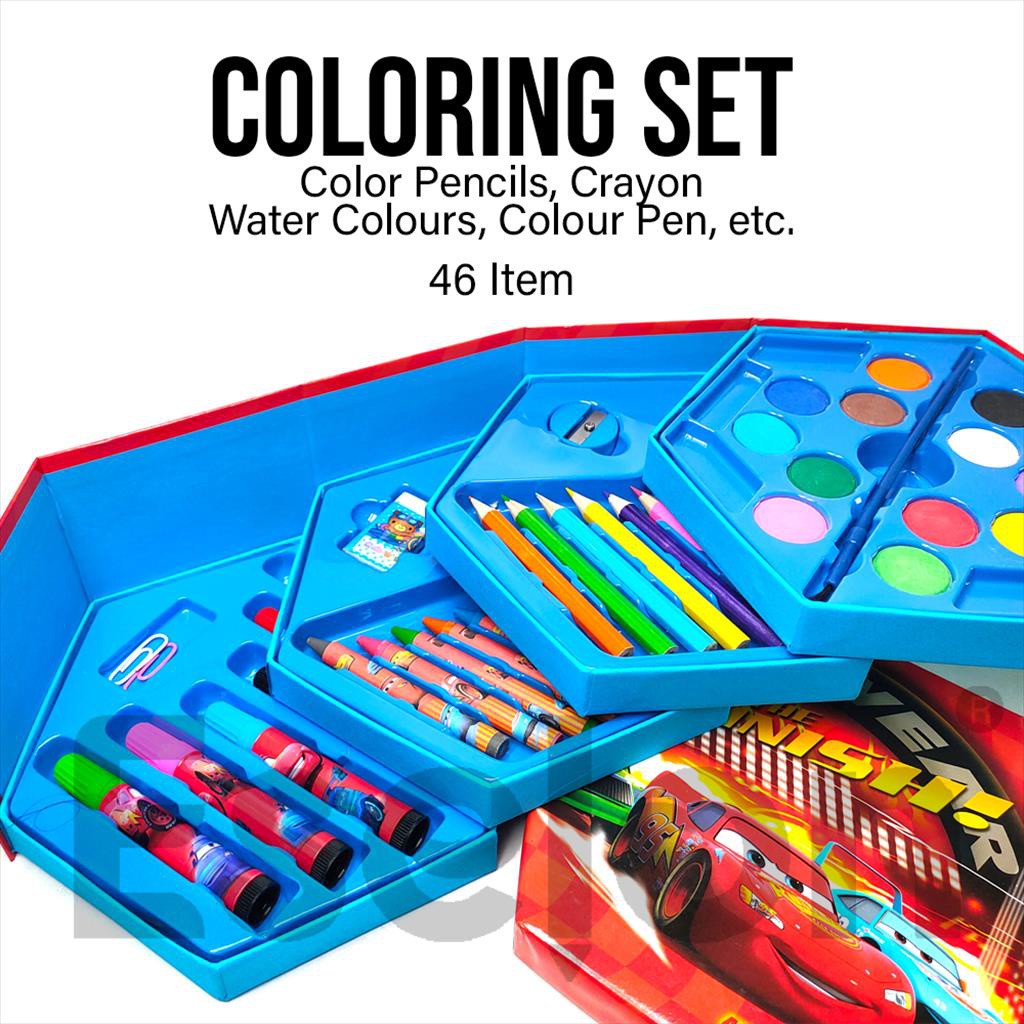 

Krayon 46set 4in1 karakter / Paket Mewarnai Anak / Paket Melukis anak