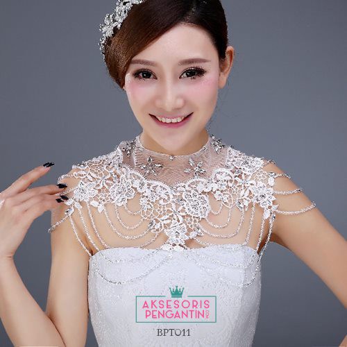 [BISA COD] CARDIGAN PESTA CRYSTAL BOLERO PENGANTIN MUTIARA PREMIUM BPT011