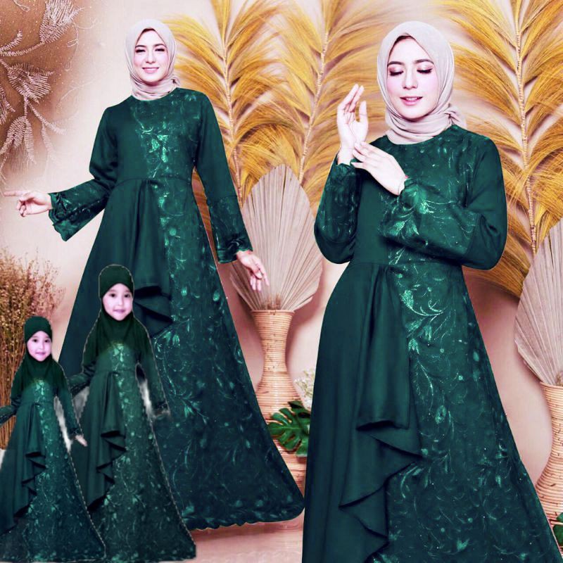 GAMIS ANAK PEREMPUAN DAN IBU BISA COUPLE KELUARGA/BAJU BROKAT/BRUKAT TILE