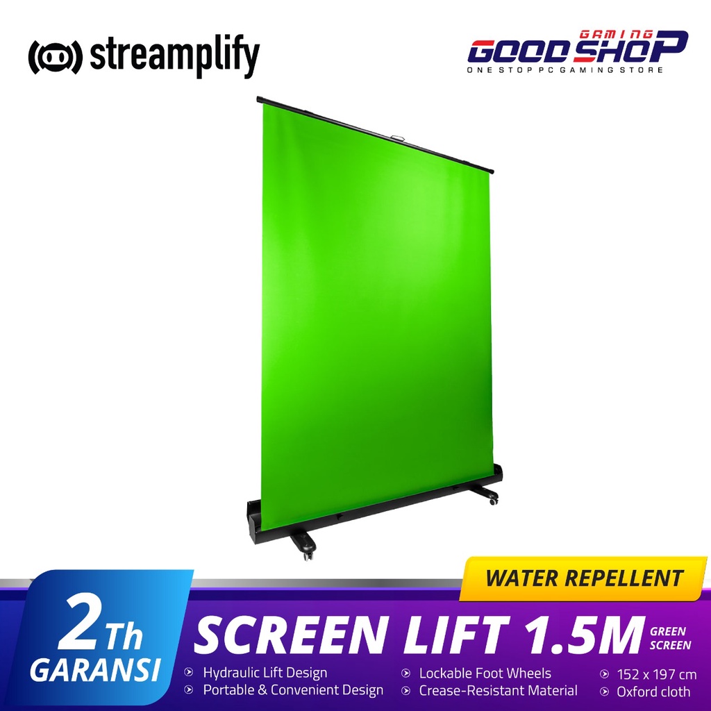 Streamplify Screen Lift 1.5 M - 1.5x2 Meters - Green Screen