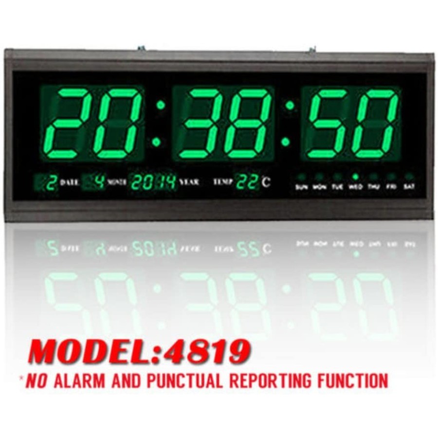 Jam Dinding Digital Led Tembok Clock SMS-4819 Hijau