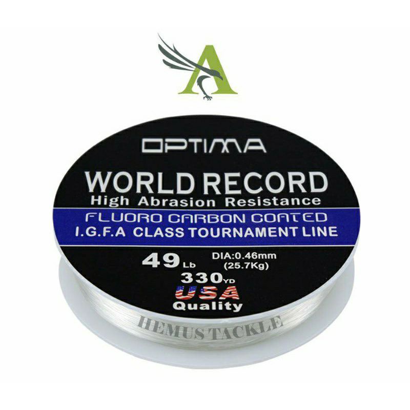 senar pancing optima world record fluoro carbon Coated 240 330 Yds murah laris semarang