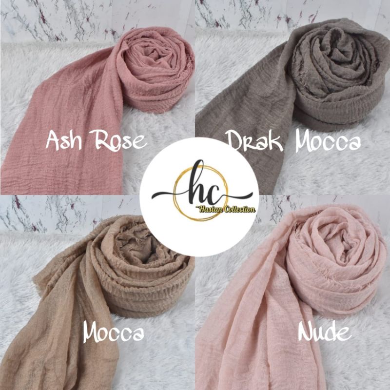 [COD] PASHMINA CRINKLE / CRINKLE KUSUT / CRINKLE RAWIS / HIJAB SHAWL PREMIUM RAWIS negro