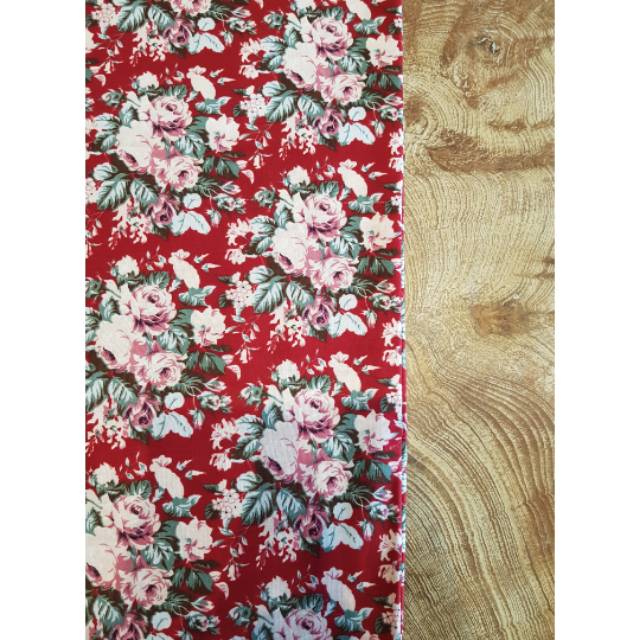 Kain Katun Jepang Motif Bunga Besar Mawar CJ058 [Min. Beli 1 Meter]