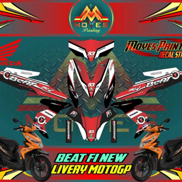 Beat FI sticker motor Honda beat fi New livery motogp