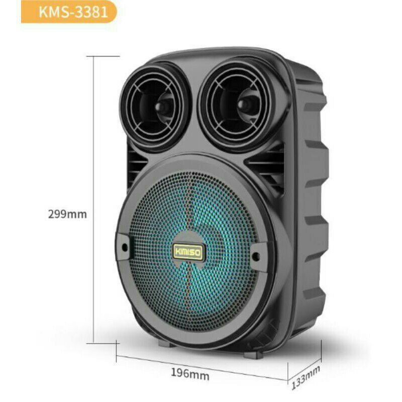 Speaker Bluetooth 3381/338 Bonus Mic 6,5Inci/Salon Aktif Portable Radio Fm/Speaker Wireless Led